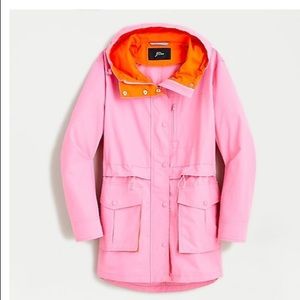 J.Crew Tall M Perfect Rain Jacket PINK